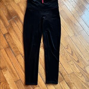 Spanx black stretch velour leggings